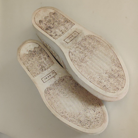 M. Gemi sz 42 sz 11 Gold woven leather tennis shoes sneakers slip on - Picture 7 of 9